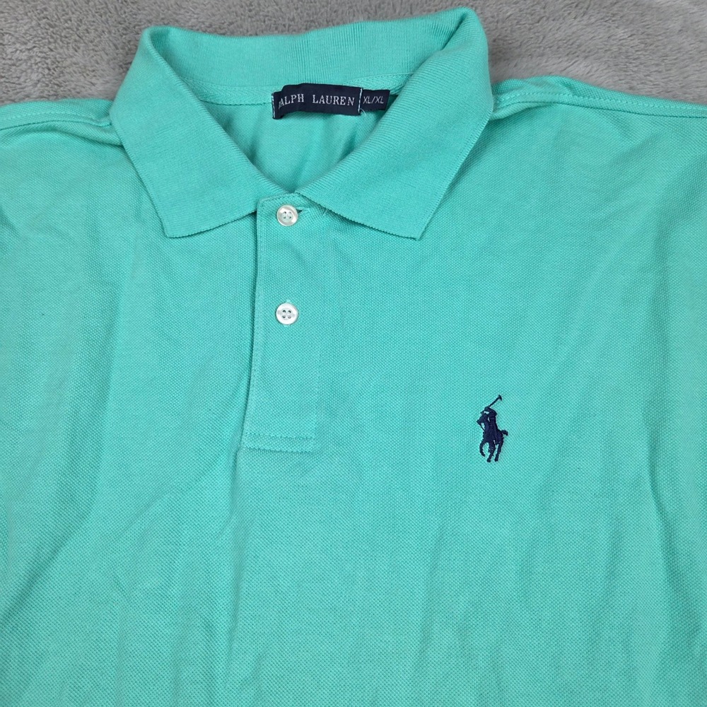 Ralph Lauren Polo Shirt Mens XL Short Sleeve Pique Pony Logo Mint Green Classic
